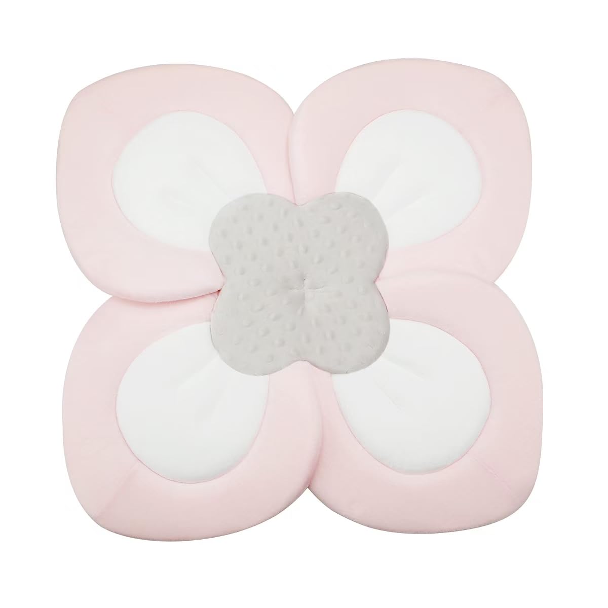 PandaEar Baby Bath Pad for Infant Newborn | Soft Flower Petals for Sink Bathtub Essentials Shower Gift (Grey)
