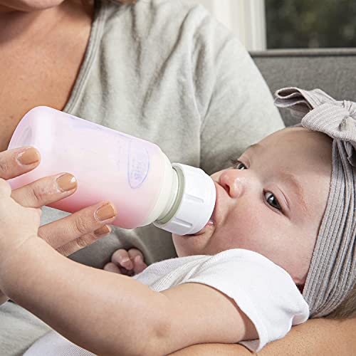 Dr. Brown's Natural Flow Anti-Colic Options+ Narrow Glass Baby Bottle Starter Set with Silicone Bottle Sleeves, Brush & Soft 100% Silicone HappyPaci Pacifier for Newborns, 0m+