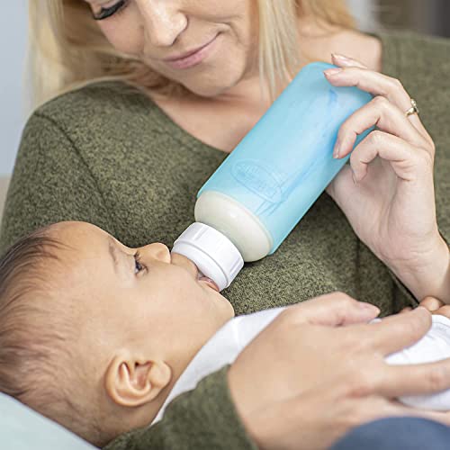 Dr. Brown's Natural Flow Anti-Colic Options+ Narrow Glass Baby Bottle Starter Set with Silicone Bottle Sleeves, Brush & Soft 100% Silicone HappyPaci Pacifier for Newborns, 0m+
