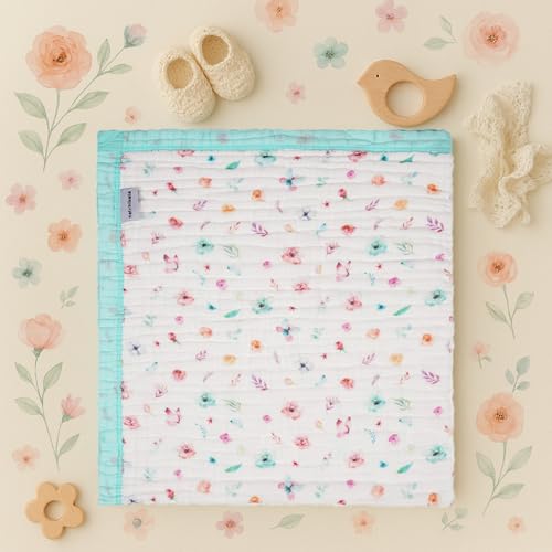 Organic Cotton Muslin Baby Blanket for Boys and Girls