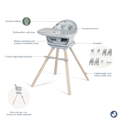 Maxi-Cosi Moa 8-in-1 High Chairs for Babies and Toddlers, Machine Washable Infant High Chair