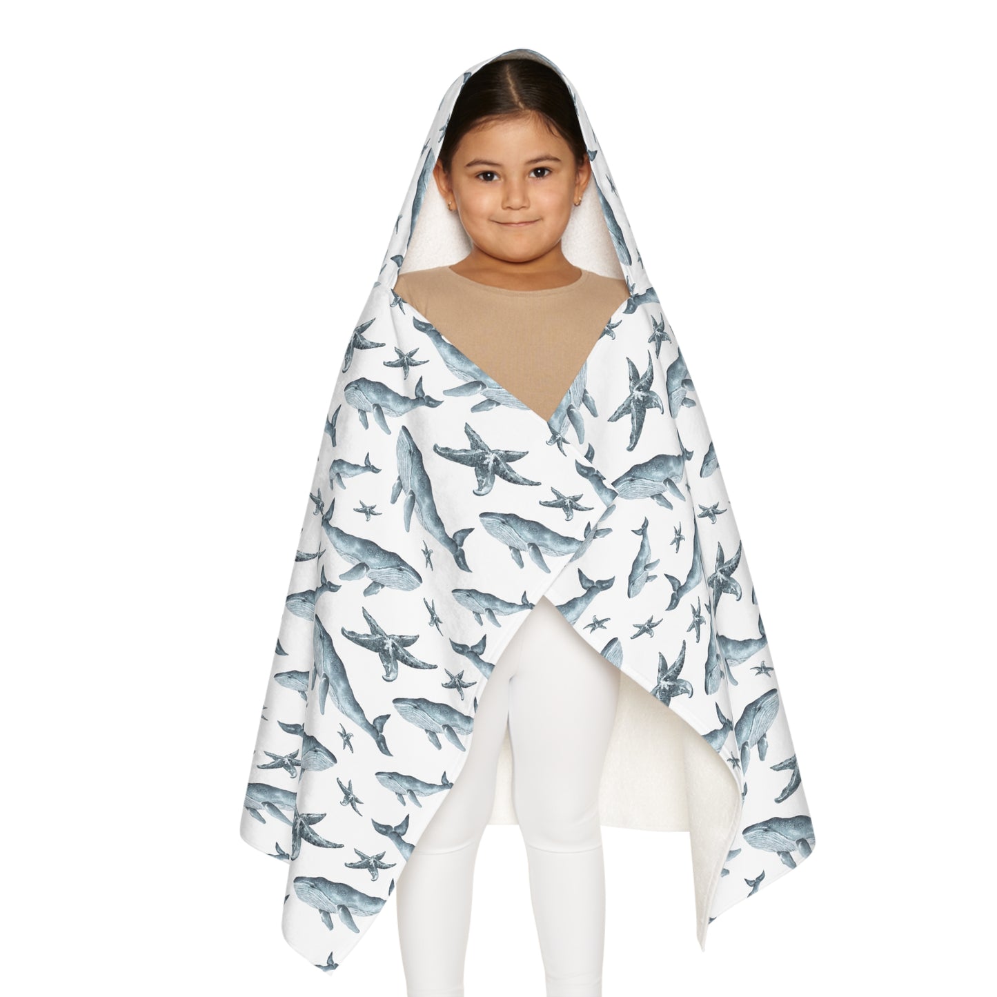 Child's Hooded Towel Whale Starfish