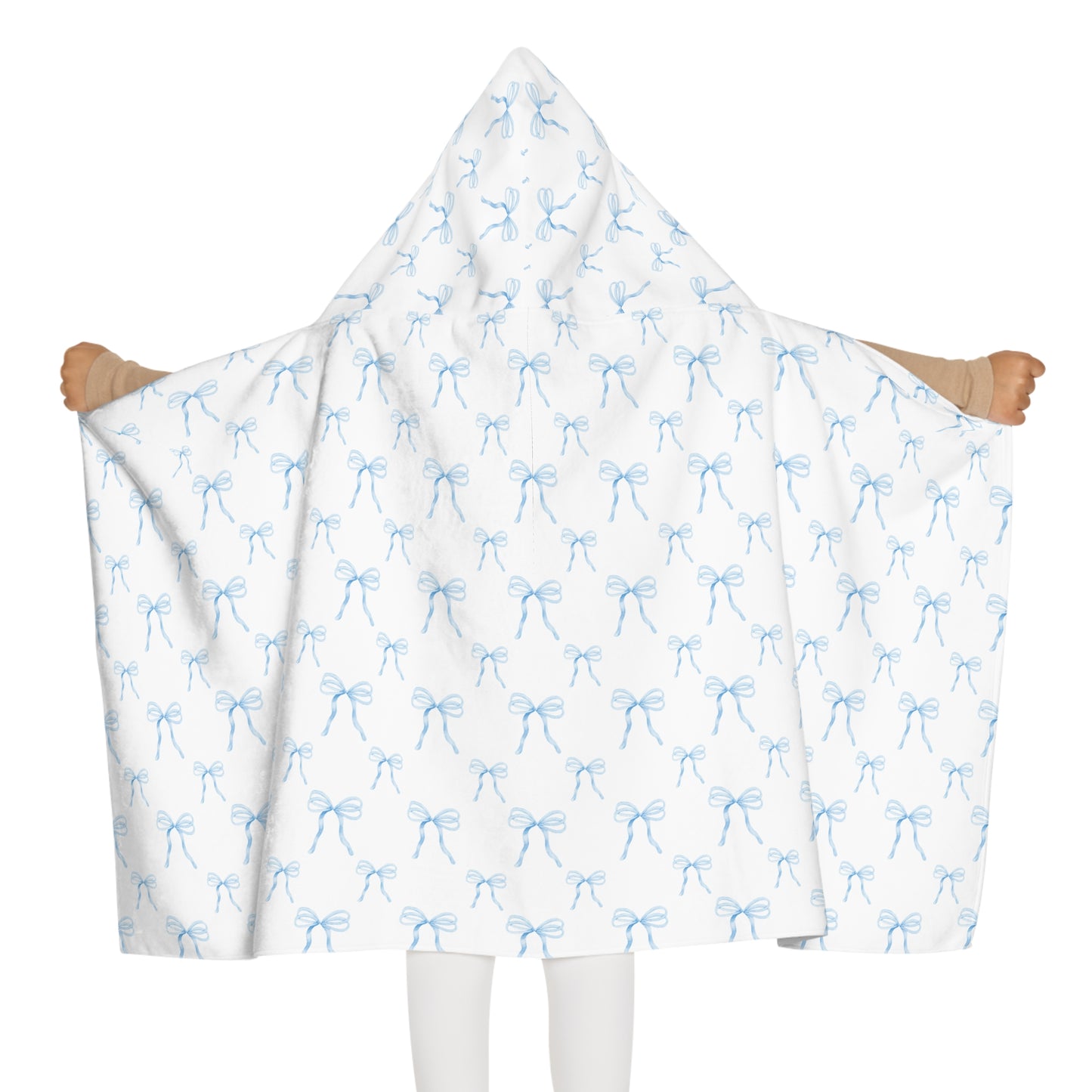 Child Hooded Towel- Blue Bows