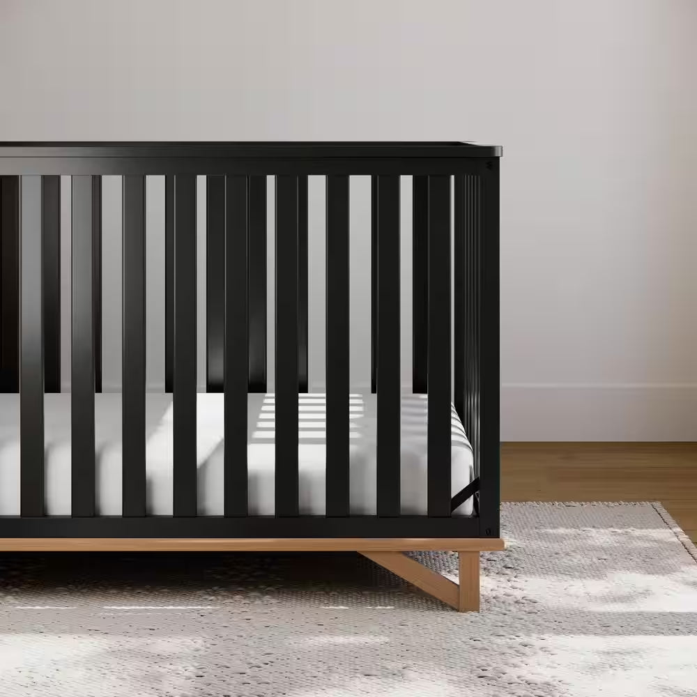 Santa Monica Black with Vintage Driftwood 5-In-1 Convertible Crib