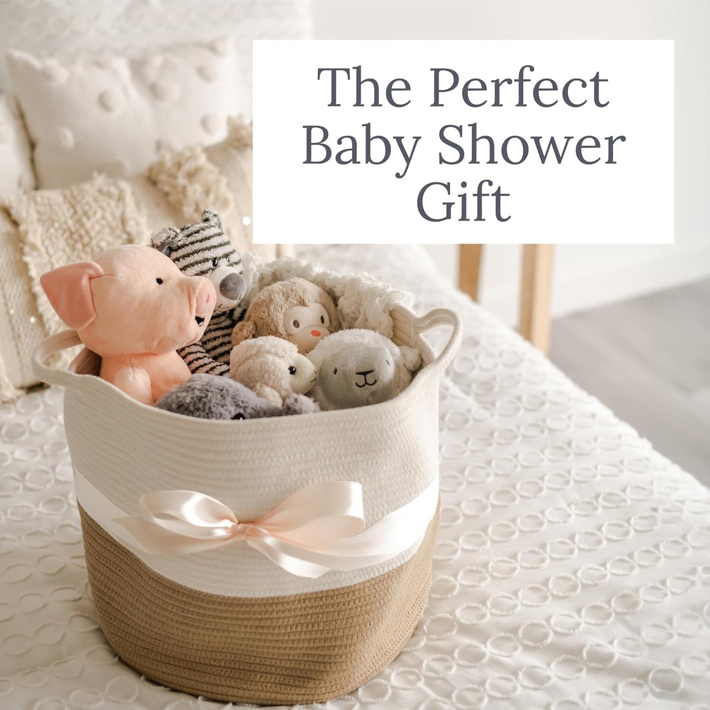 Large Woven Storage Basket (15" X 15" X 14") - Baby & Toy Organizer