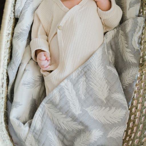 Crane Baby Blanket, 36” x 36”, Soft Cotton Quilted Nursery Blanket for Boys and Girls, Copper, Ezra Print