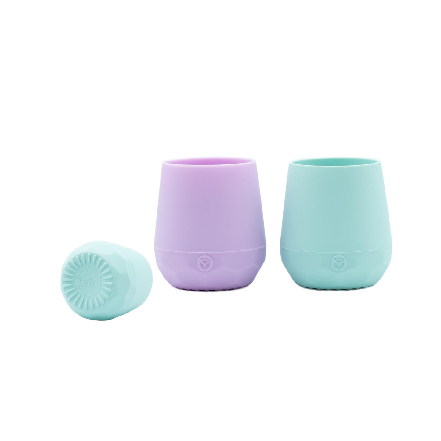 WeeSprout Silicone Baby Training Cups - Set of 2 Soft Silicone Cups - 2 oz