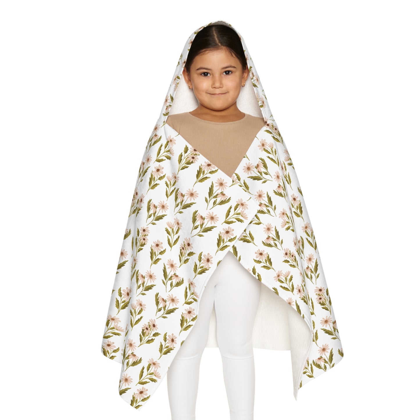 Kid's Hooded Towel Neutral Daisy