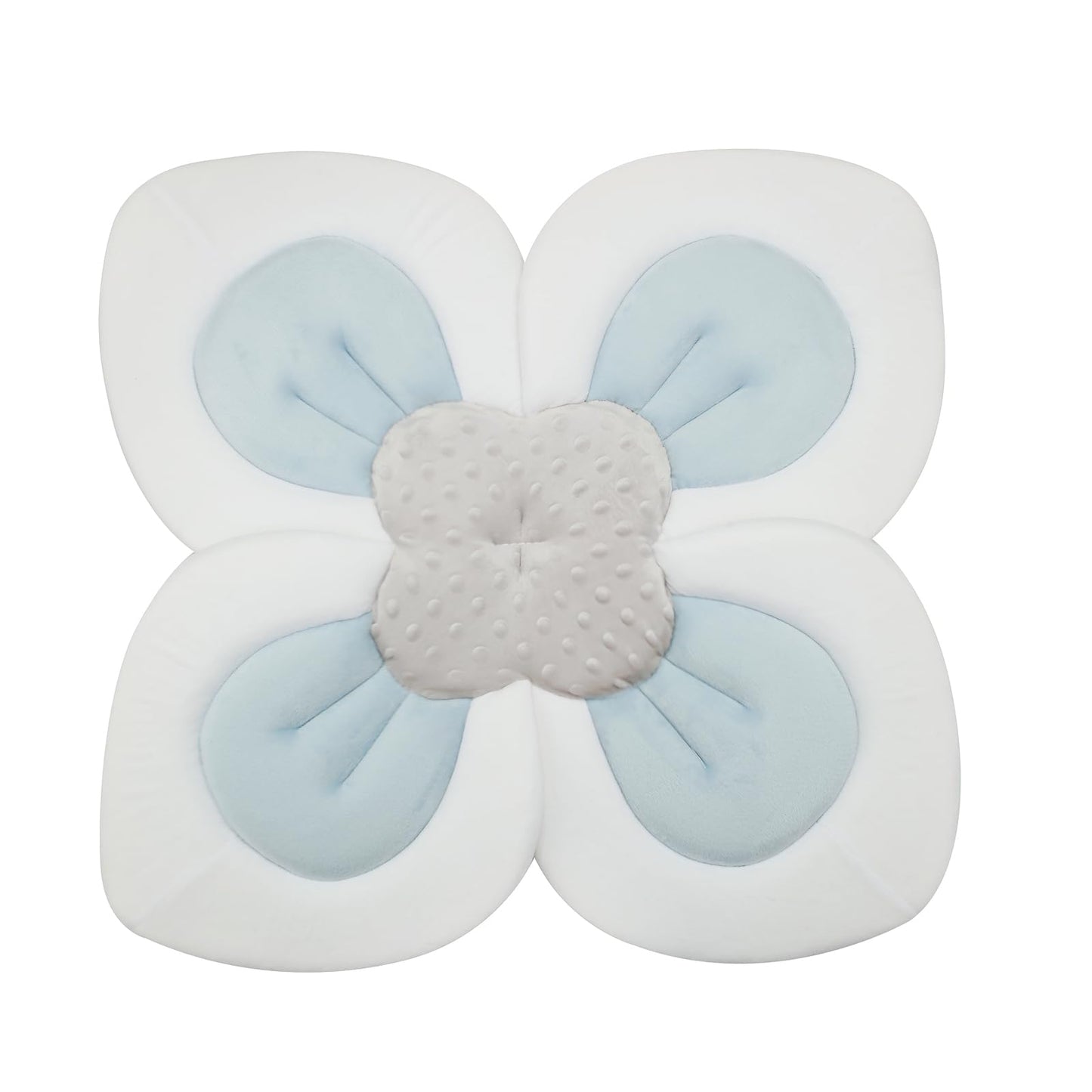 PandaEar Baby Bath Pad for Infant Newborn | Soft Flower Petals for Sink Bathtub Essentials Shower Gift (Grey)