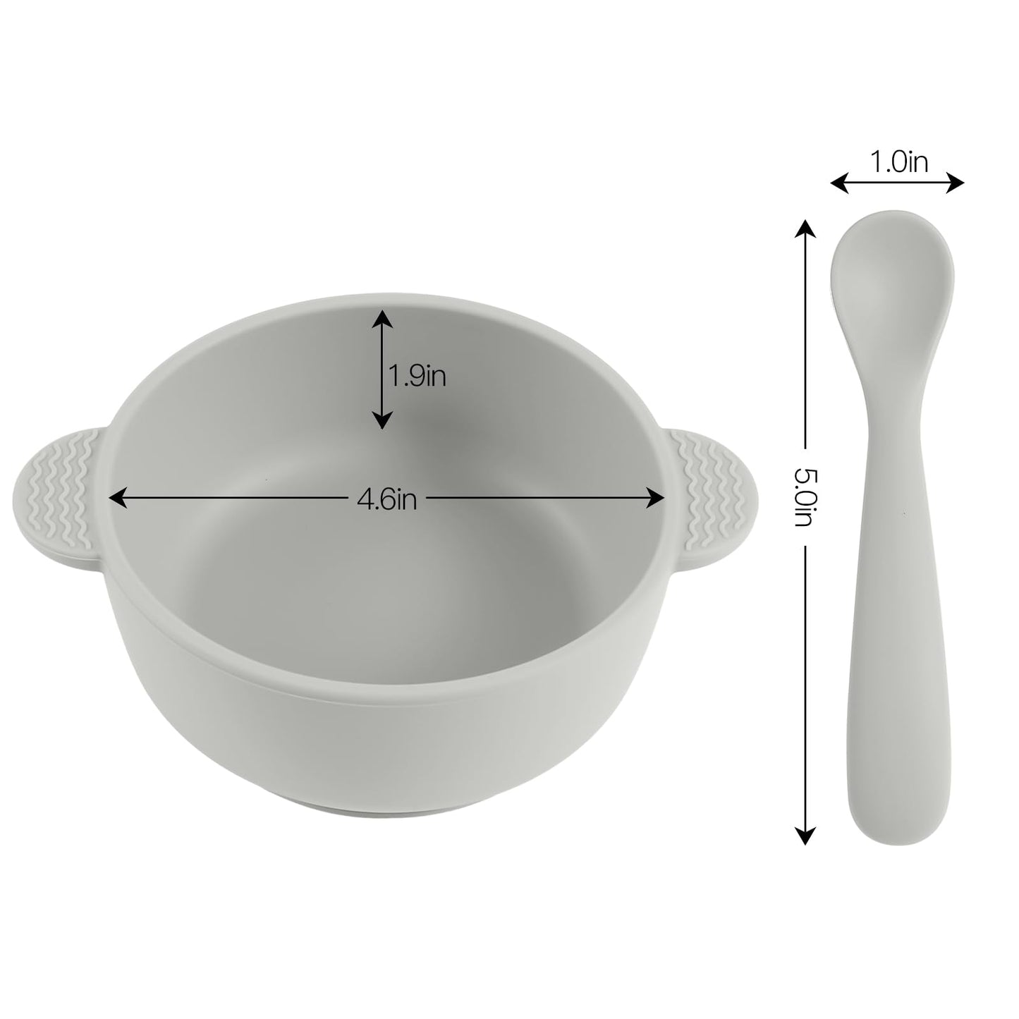 Silicone Baby Feeding Set, 3 Pack Baby Bowls with Suction and 3 Pack Baby Spoons