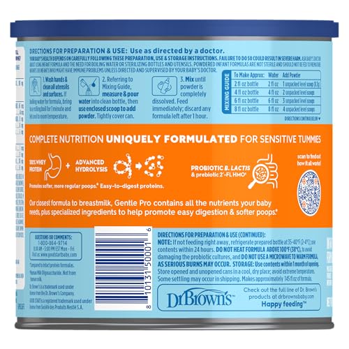 Good Start | Dr. Brown’s Gentle Pro, Infant Formula with Probiotics, DHA, Non-GMO, 32 OZ
