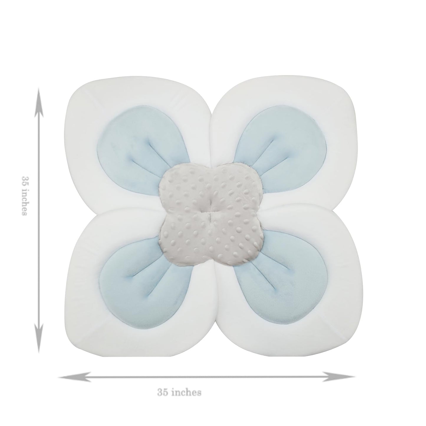 PandaEar Baby Bath Pad for Infant Newborn | Soft Flower Petals for Sink Bathtub Essentials Shower Gift (Grey)