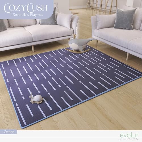 Evolur CozyCush Reversible Non-Toxic Baby Kids Playmat