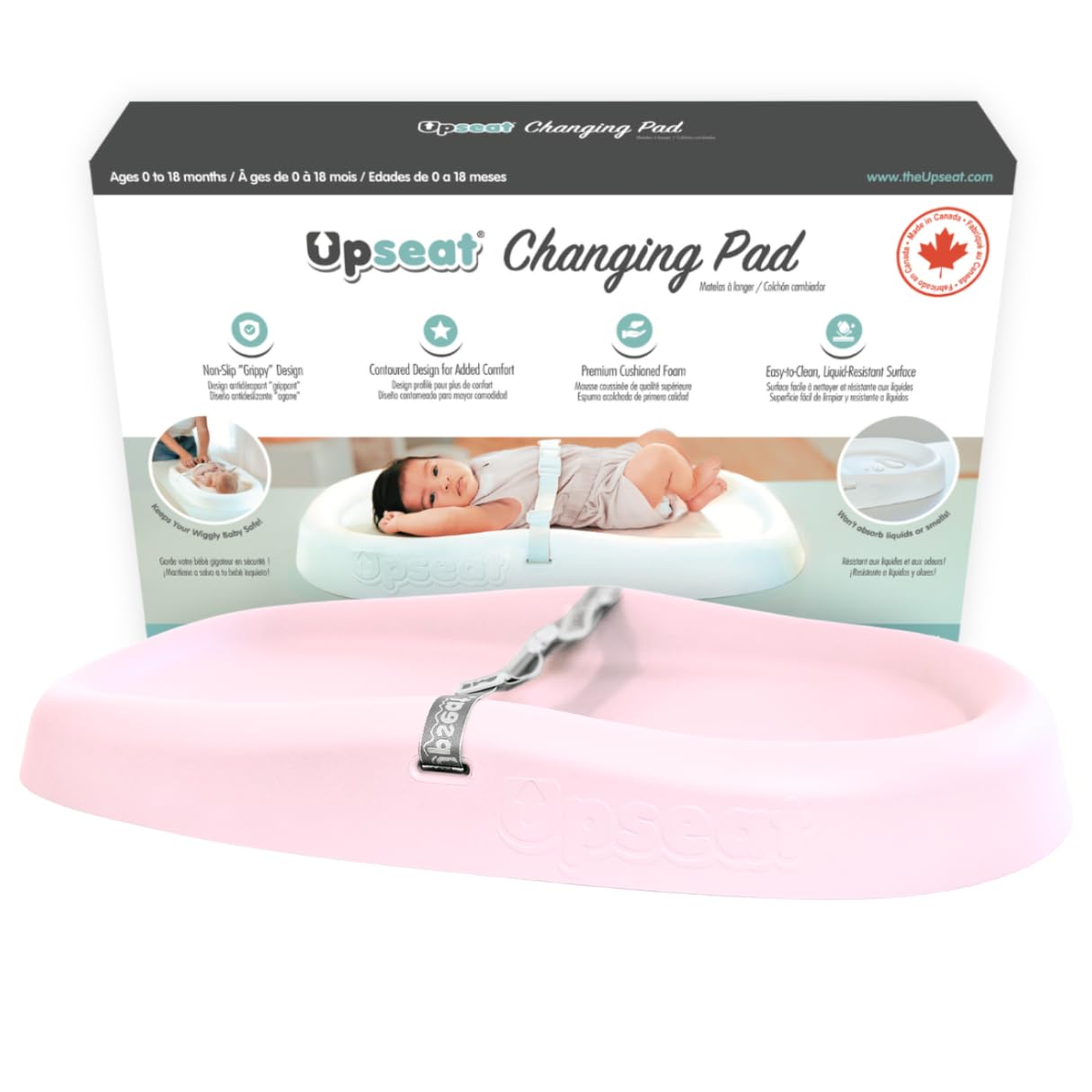 Upseat Baby Changing Pad, Non-Slip Grippy Design, Premium Cushioned Foam