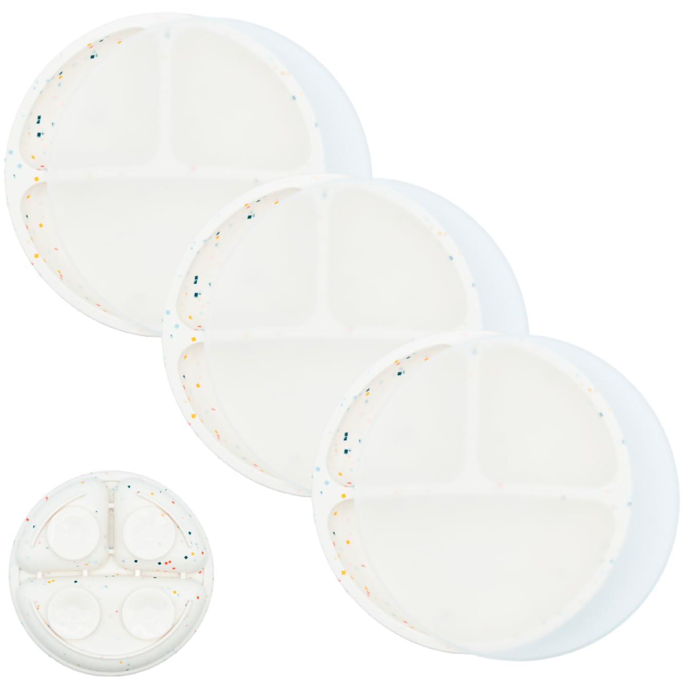WeeSprout Suction Plates for Babies & Toddlers - 100% Silicone, Dinnerware Stays Put, 3 Pack