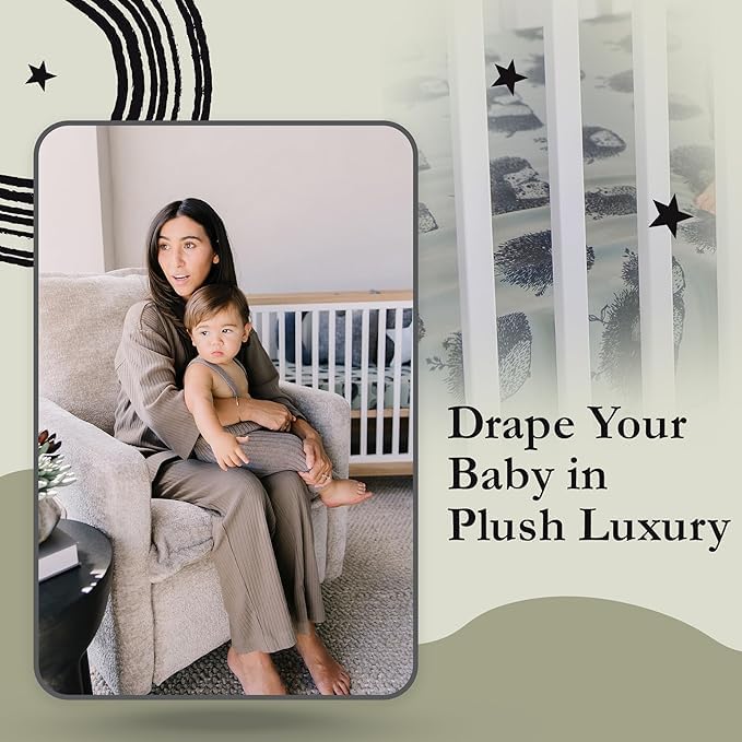 Oilo Baby Blanket, Luxury Soft Plush Backing & 100% Turkish Cotton Jersey Print