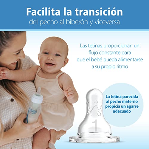 Dr. Brown's Natural Flow Anti-Colic Options+ Narrow Glass Baby Bottle Starter Set with Silicone Bottle Sleeves, Brush & Soft 100% Silicone HappyPaci Pacifier for Newborns, 0m+