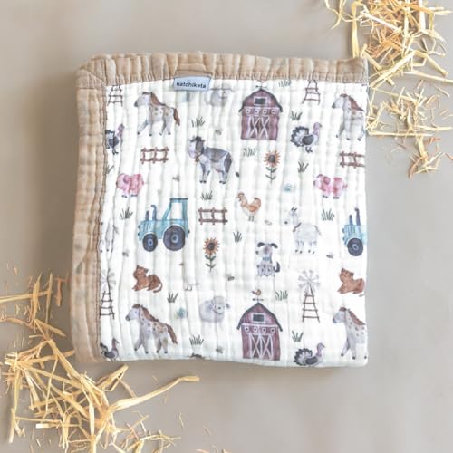 Organic Cotton Muslin Baby Blanket for Boys and Girls