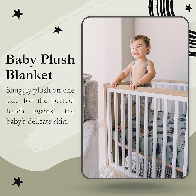 Oilo Baby Blanket, Luxury Soft Plush Backing & 100% Turkish Cotton Jersey Print