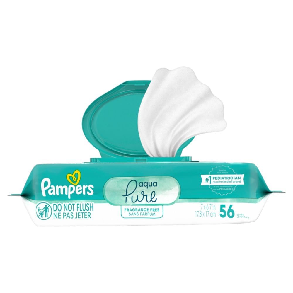 Pampers Baby Wipes Aqua Pure, 99% water-based wipes