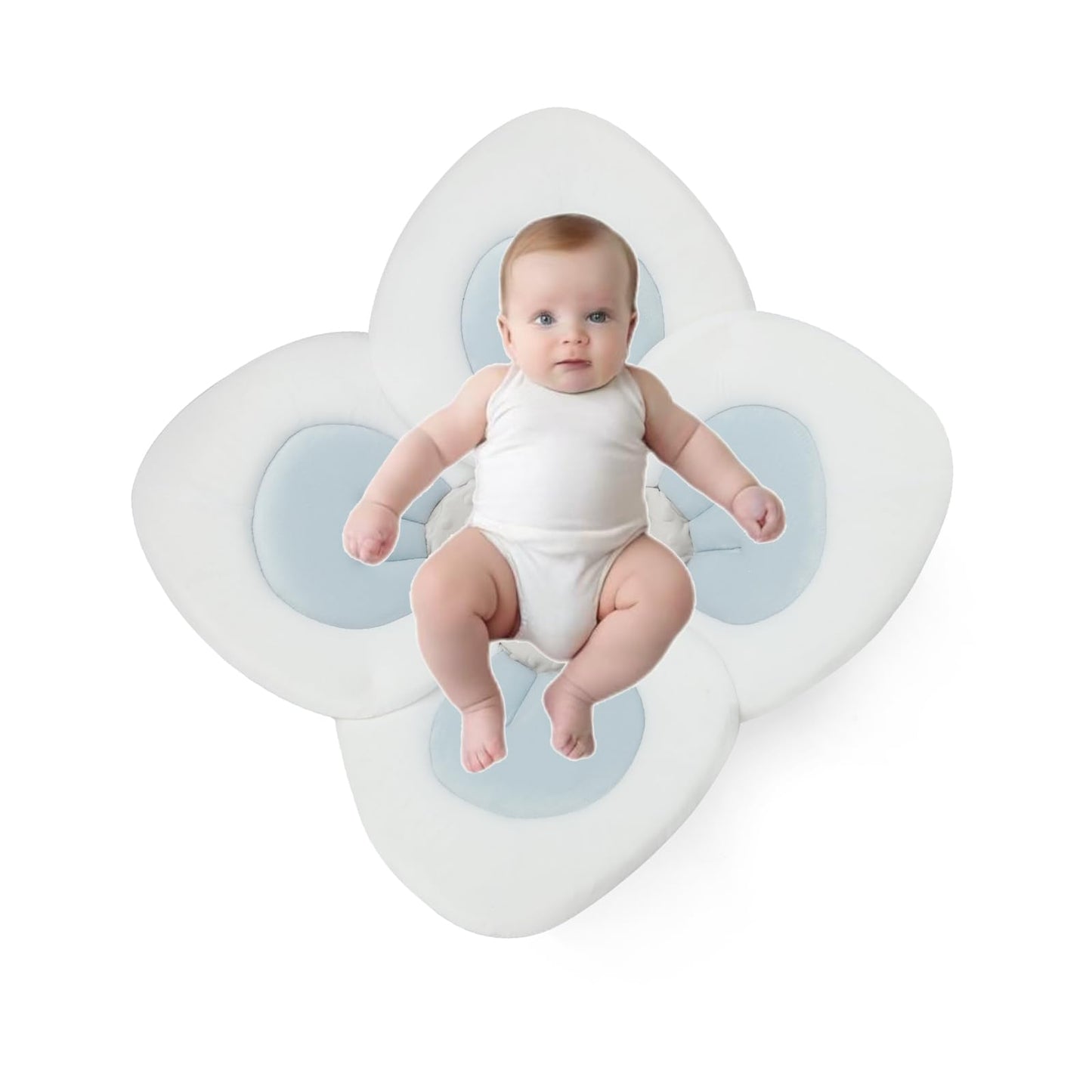 PandaEar Baby Bath Pad for Infant Newborn | Soft Flower Petals for Sink Bathtub Essentials Shower Gift (Grey)