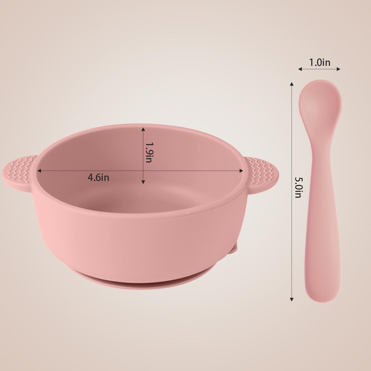 Silicone Baby Feeding Set, 3 Pack Baby Bowls with Suction and 3 Pack Baby Spoons