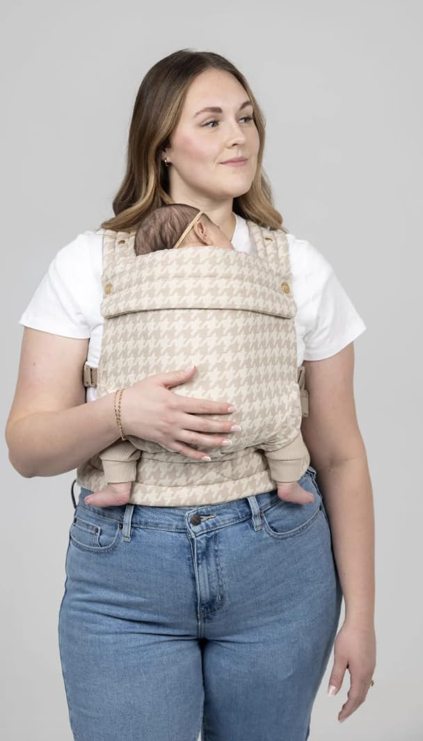 Mabē Monarch Ergonomic Baby Carrier – Premium Cotton Soft Structured Newborn to Toddler Carrier with Hip-Healthy Design, 3 Carry Positions (7-35lbs), Lightweight & Breathable, (Ivory)
