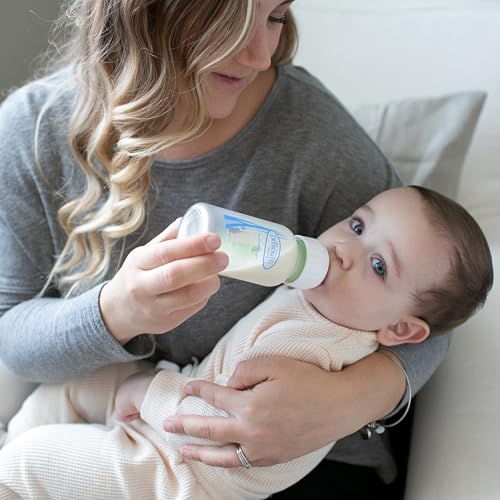 Dr. Brown's Natural Flow Anti-Colic Options+ Narrow Glass Baby Bottle Starter Set with Silicone Bottle Sleeves, Brush & Soft 100% Silicone HappyPaci Pacifier for Newborns, 0m+