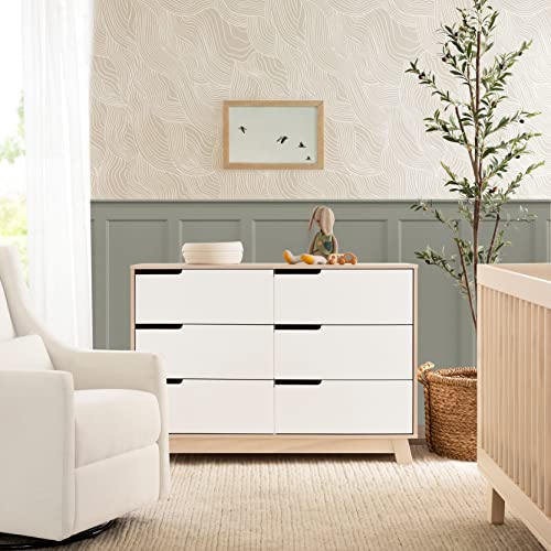 Babyletto Hudson 6-Drawer Assembled Double Dresser in White, Greenguard Gold Certified