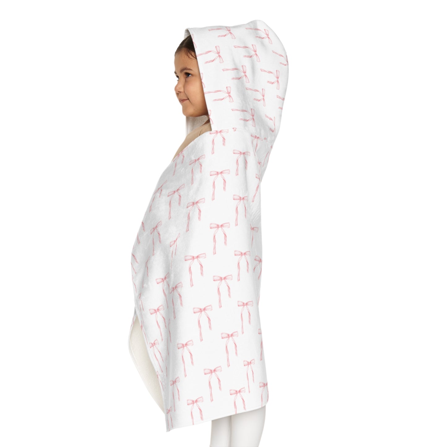Child Hooded Towel- Pink Bows