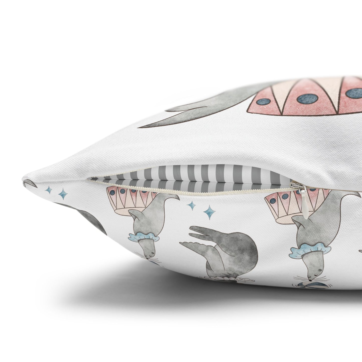 Throw Pillowcase Circus Seals