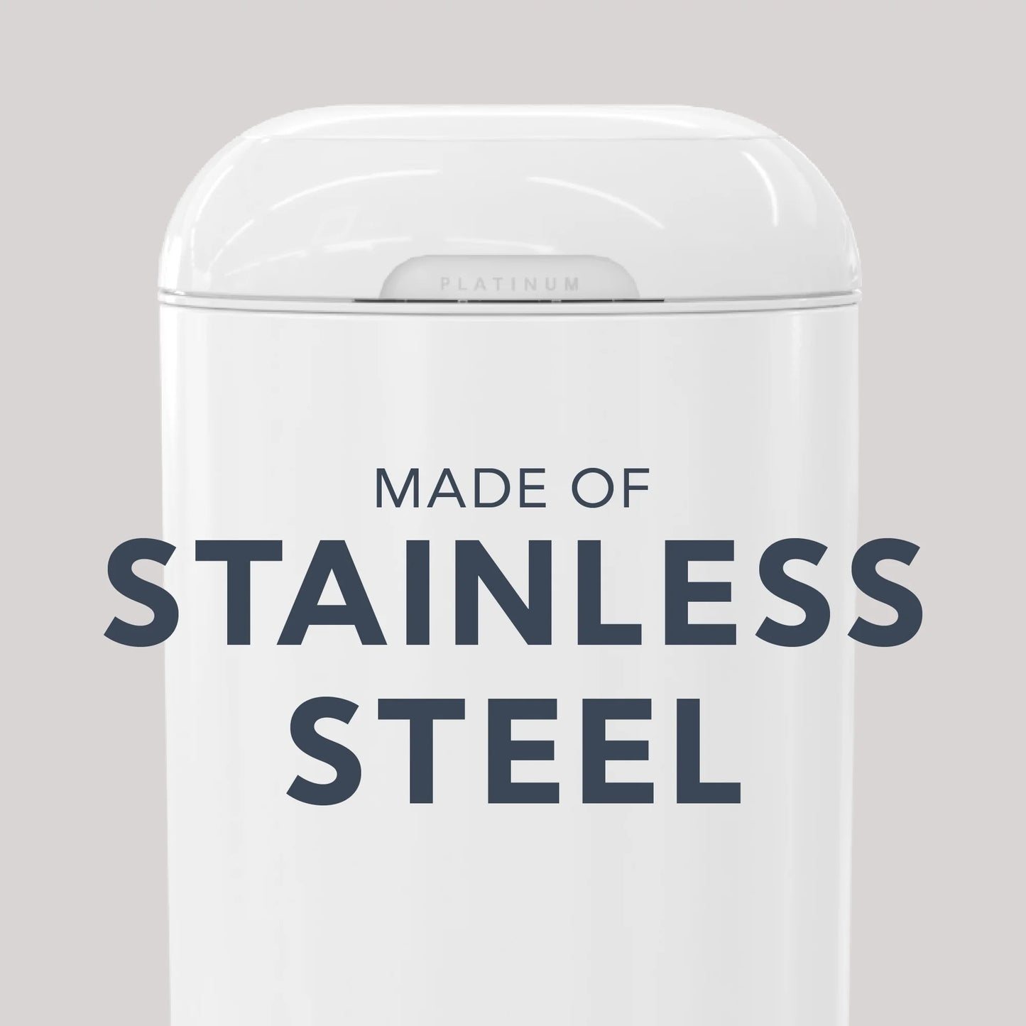 Platinum Pail,White,Stainless Steel, 1 Diaper Pail,1 Easy Roll 18 Bags, Infant