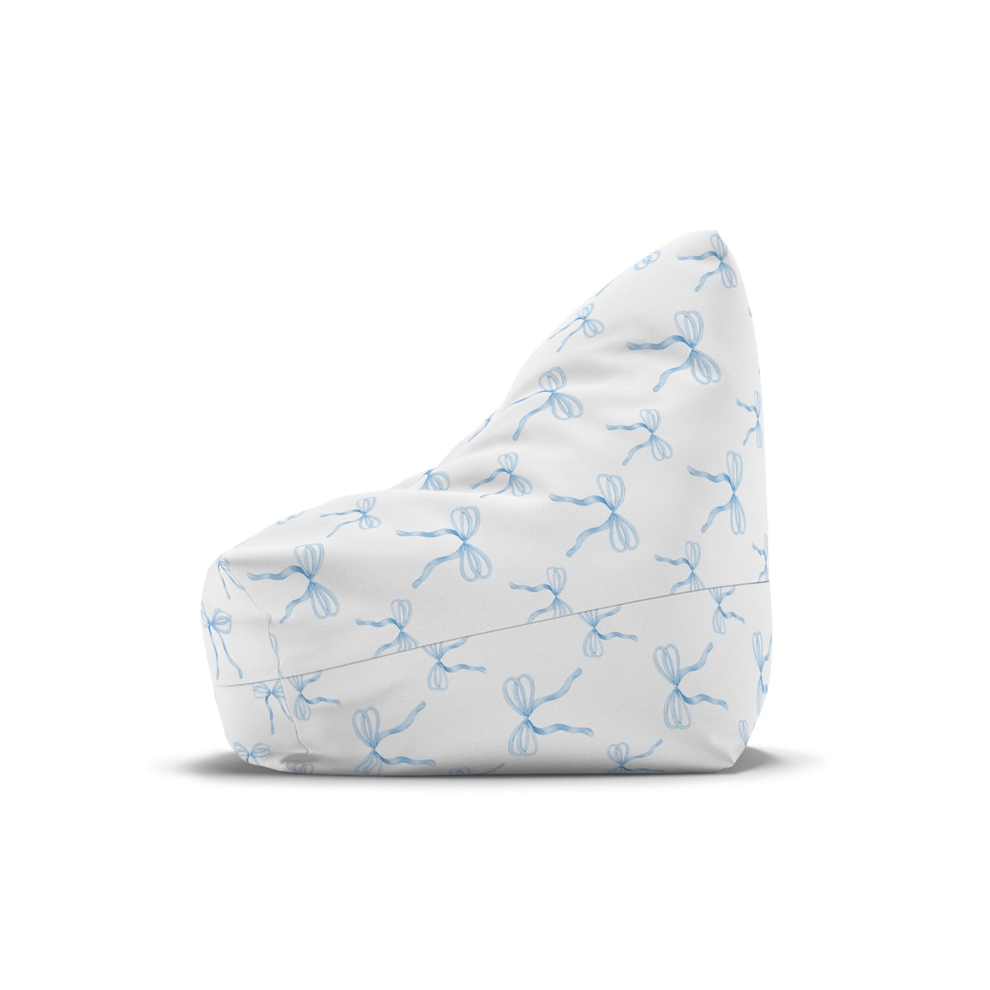 Kids Bean Bag Chair Cover- Watercolor Blue Bows