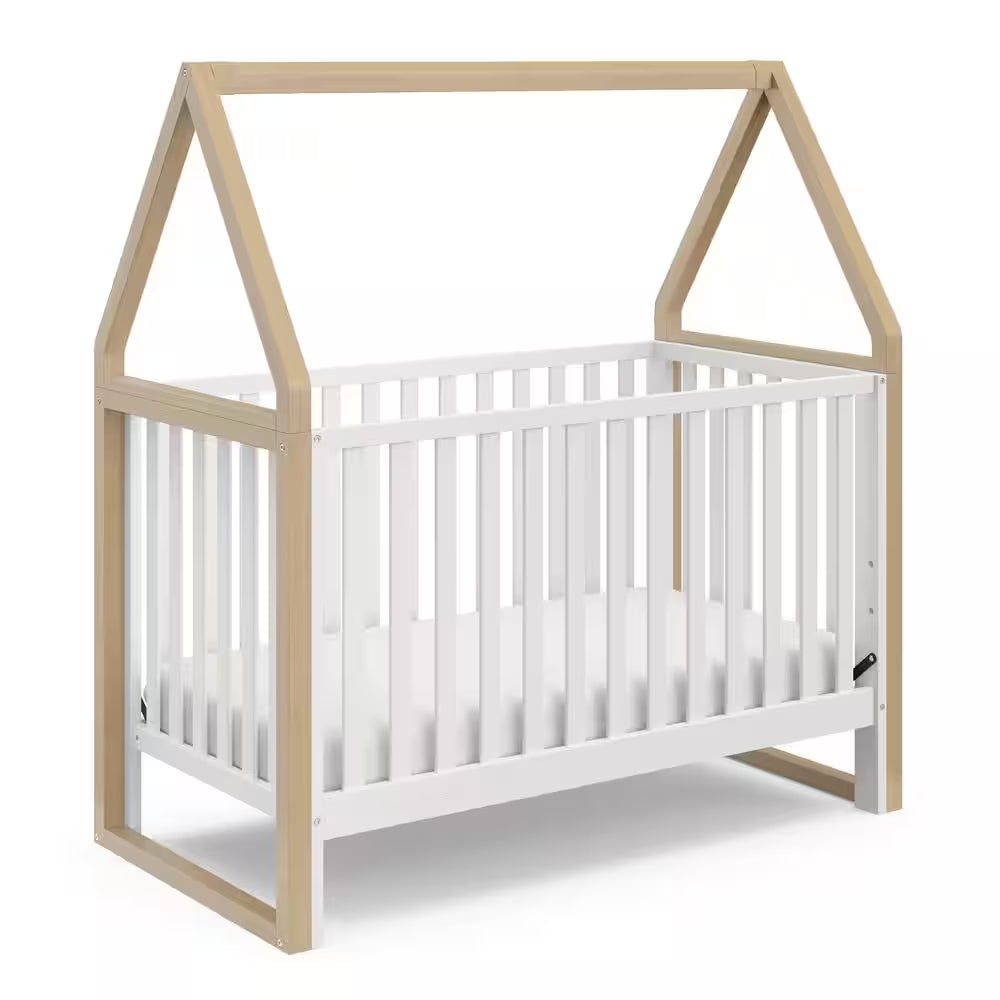 Orchard 5-In-1 Convertible Canopy Crib-White/Driftwood