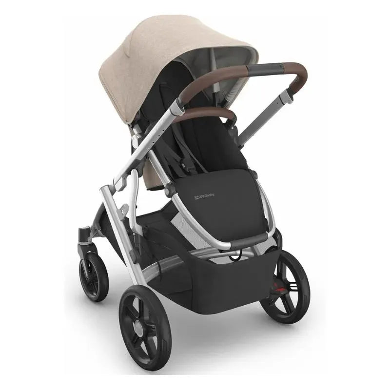 - Vista V3 Stroller, Declan (Oat Mélange/Silver Frame/Chestnut Leather)