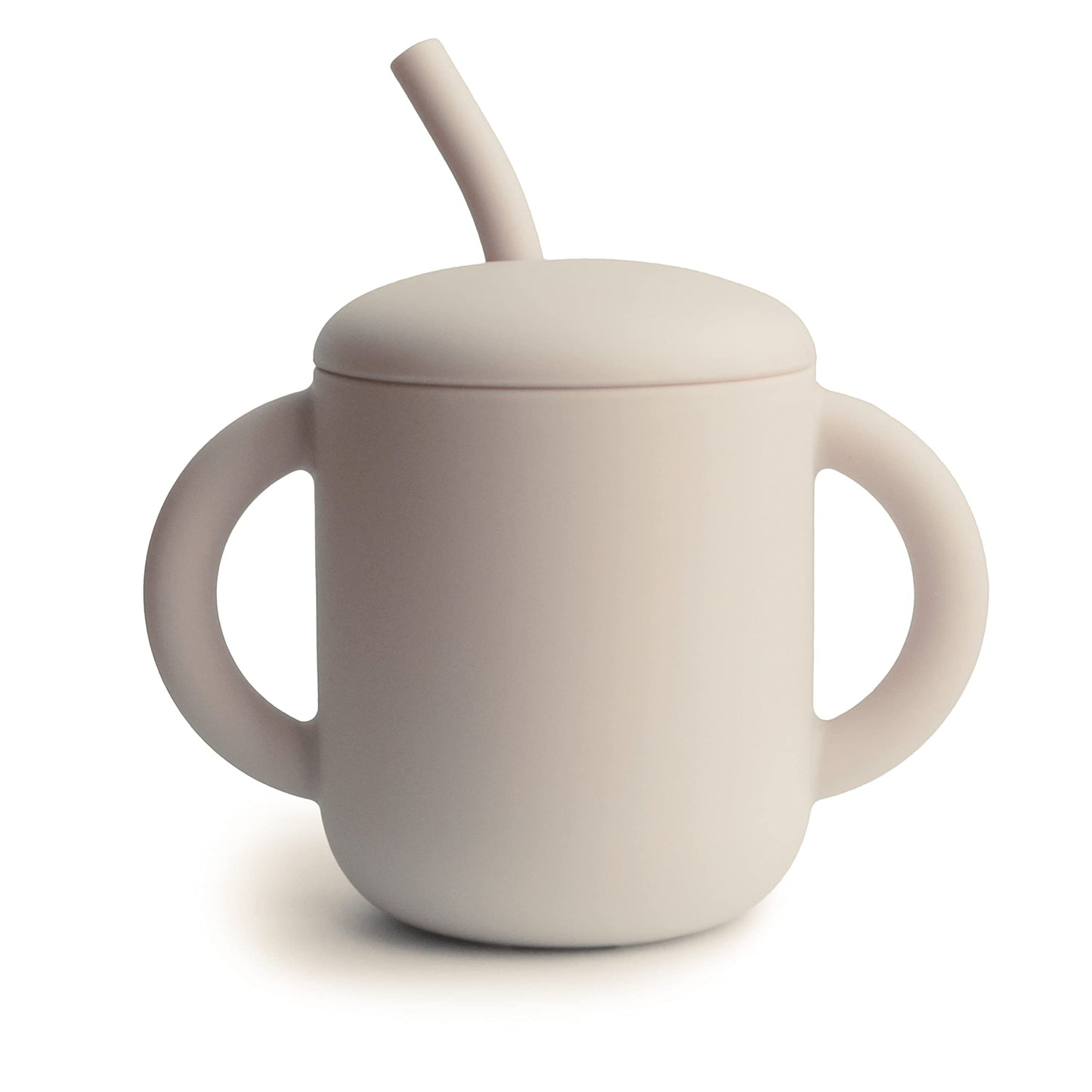 mushie 100% Silicone Training Cup & Straw for Toddlers | 6 Months+ (Whales)