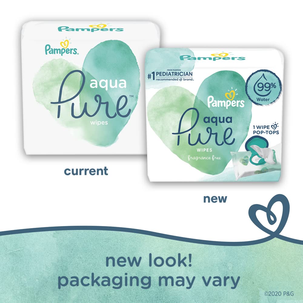 Pampers Baby Wipes Aqua Pure, 99% water-based wipes