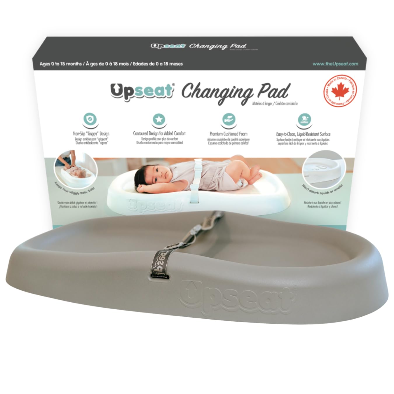Upseat Baby Changing Pad, Non-Slip Grippy Design, Premium Cushioned Foam