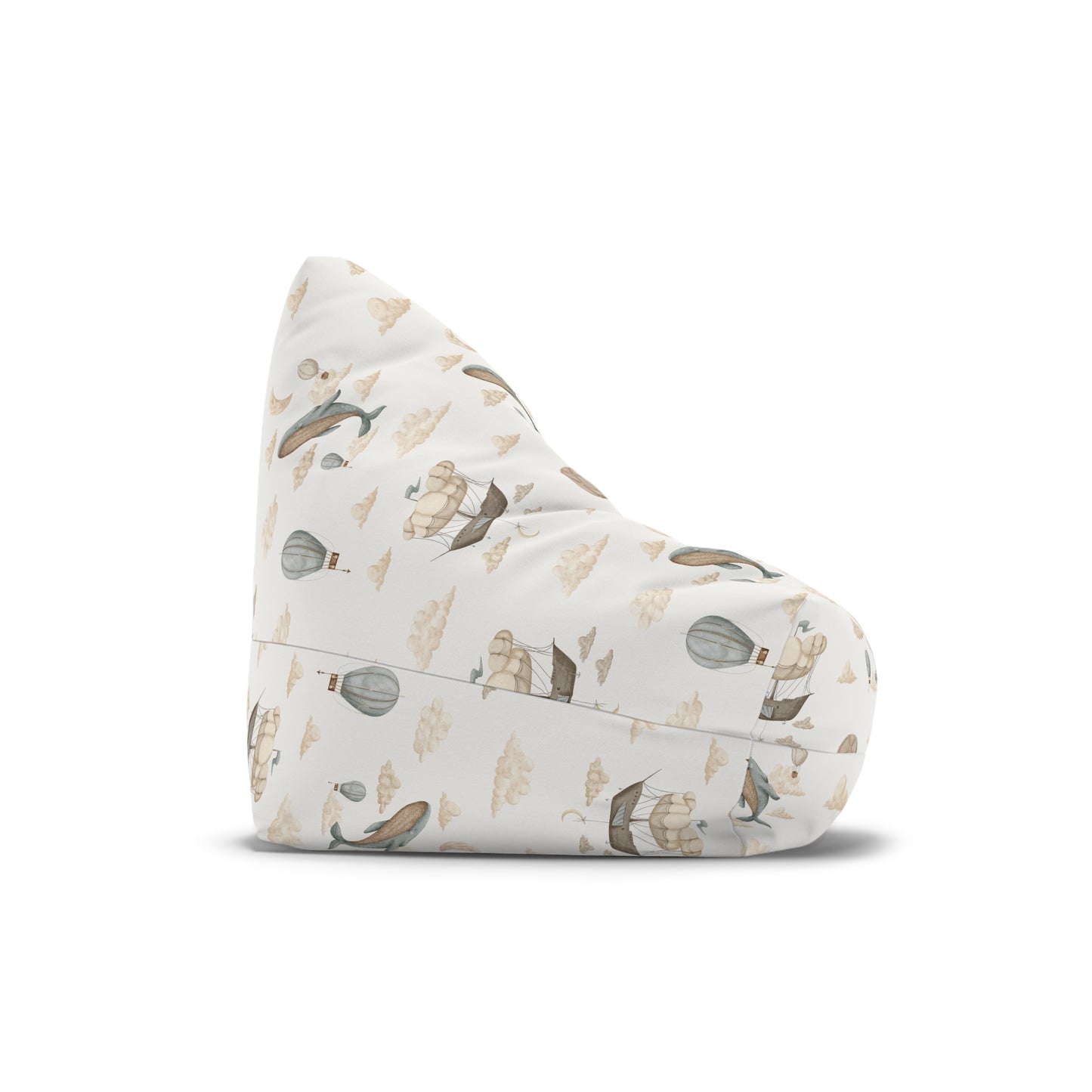 Watercolor Whale Balloons Bean Bag Chair Cover