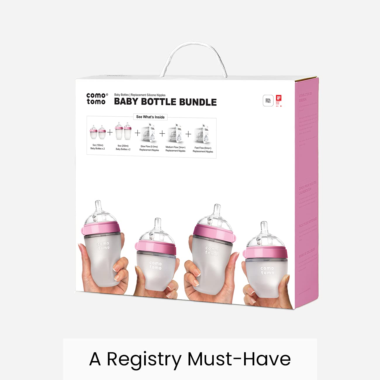 Comotomo Baby Bottle Bundle, Green, (7 Piece Set)