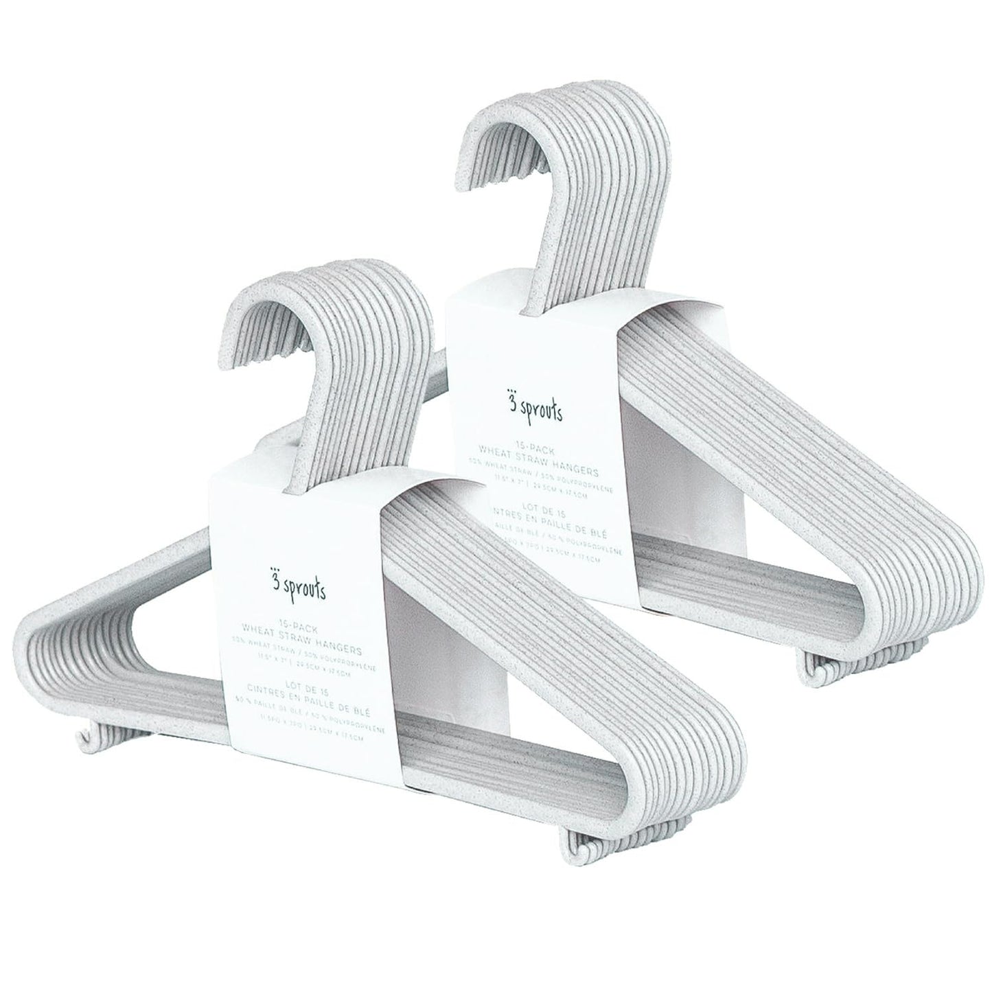 Sustainable Wheat Straw Plastic Toddler & Kids Hangers – Pack of 30