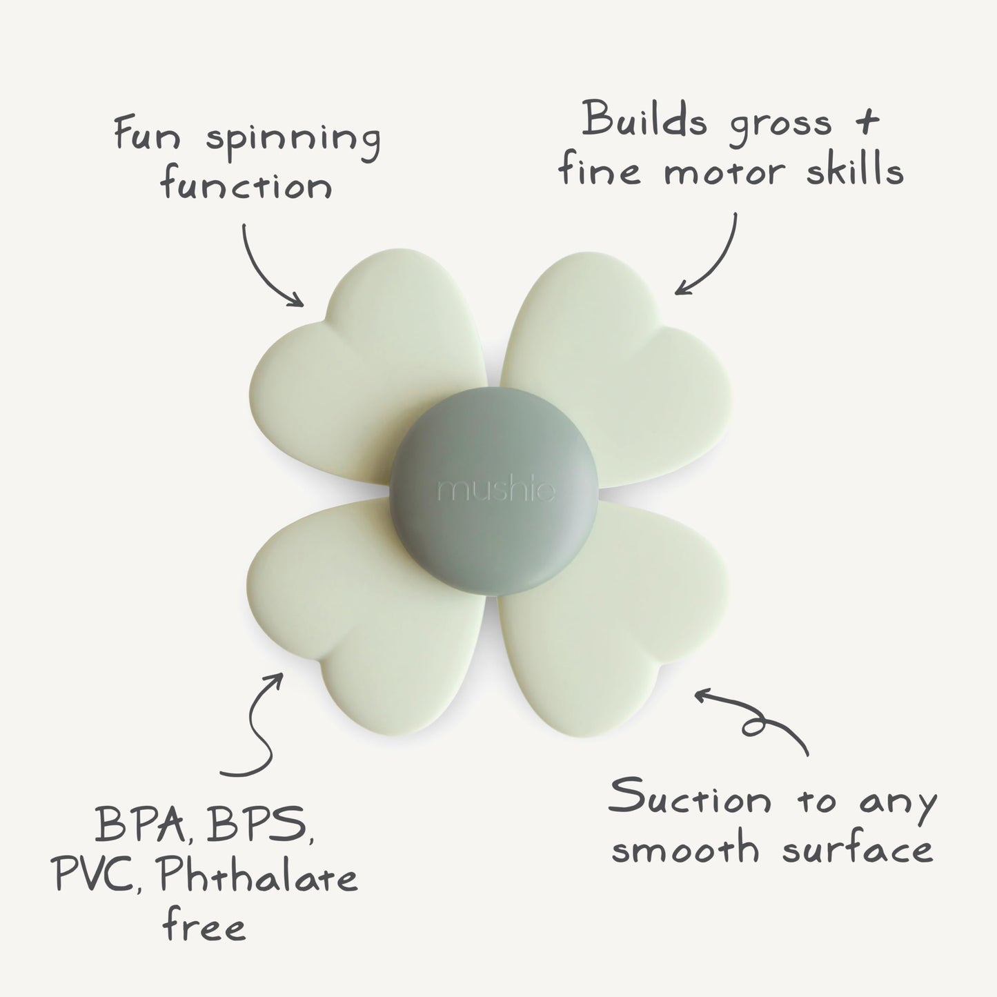 mushie Sunshine Suction Spinner Toy | Toddler Sensory Toys for Bath & Play