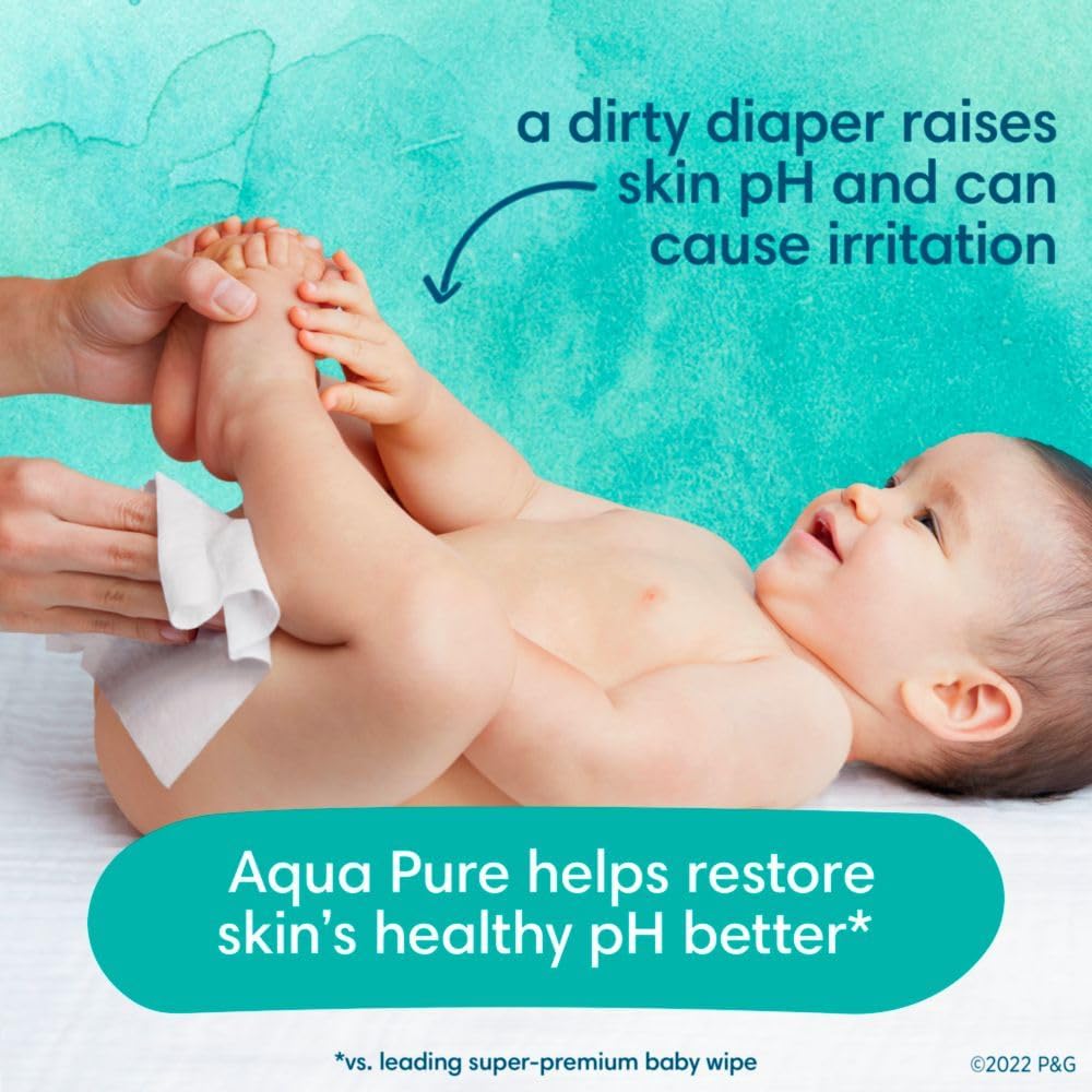 Pampers Baby Wipes Aqua Pure, 99% water-based wipes
