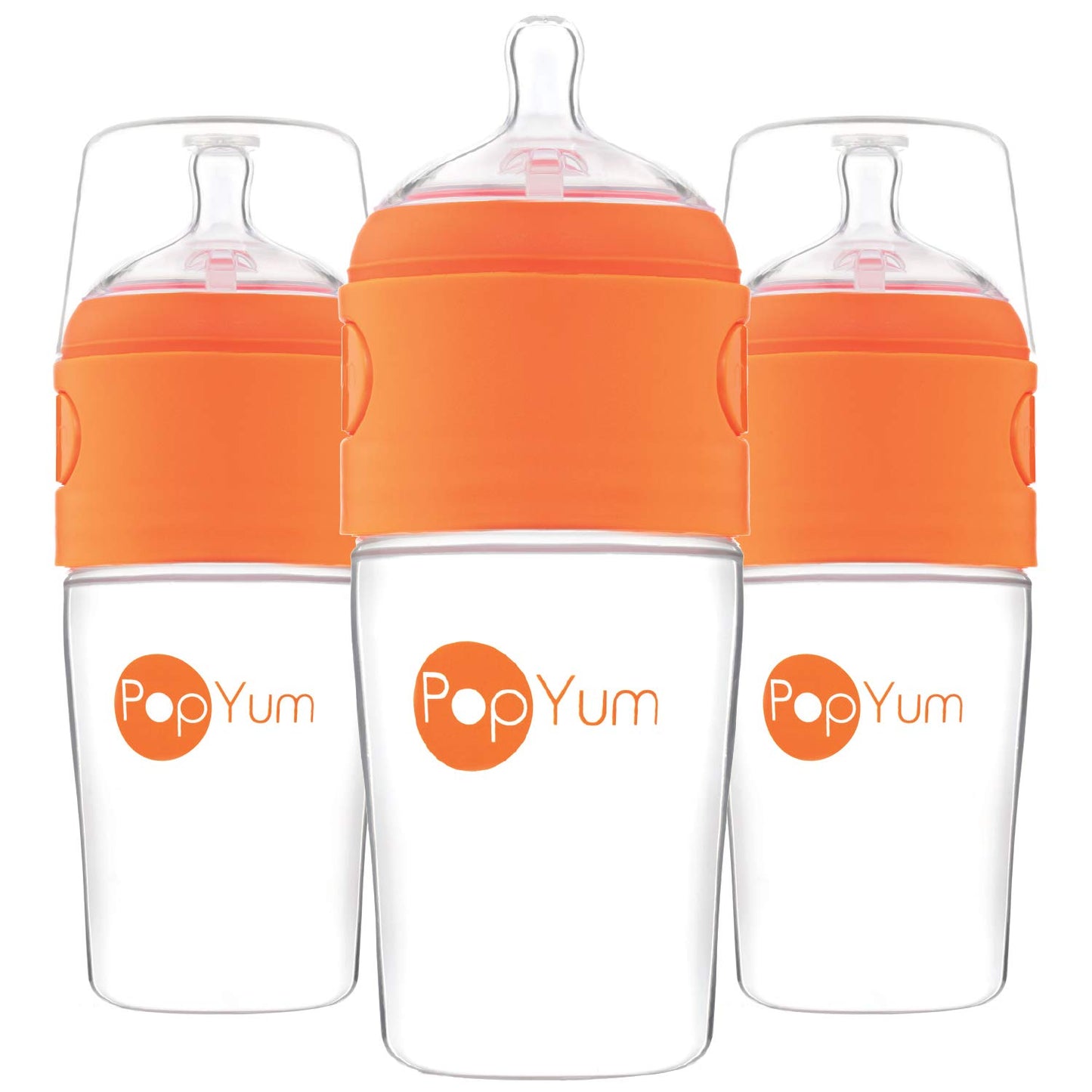 PopYum Orange Formula Making Baby Bottle Starter Set, 4-Pack