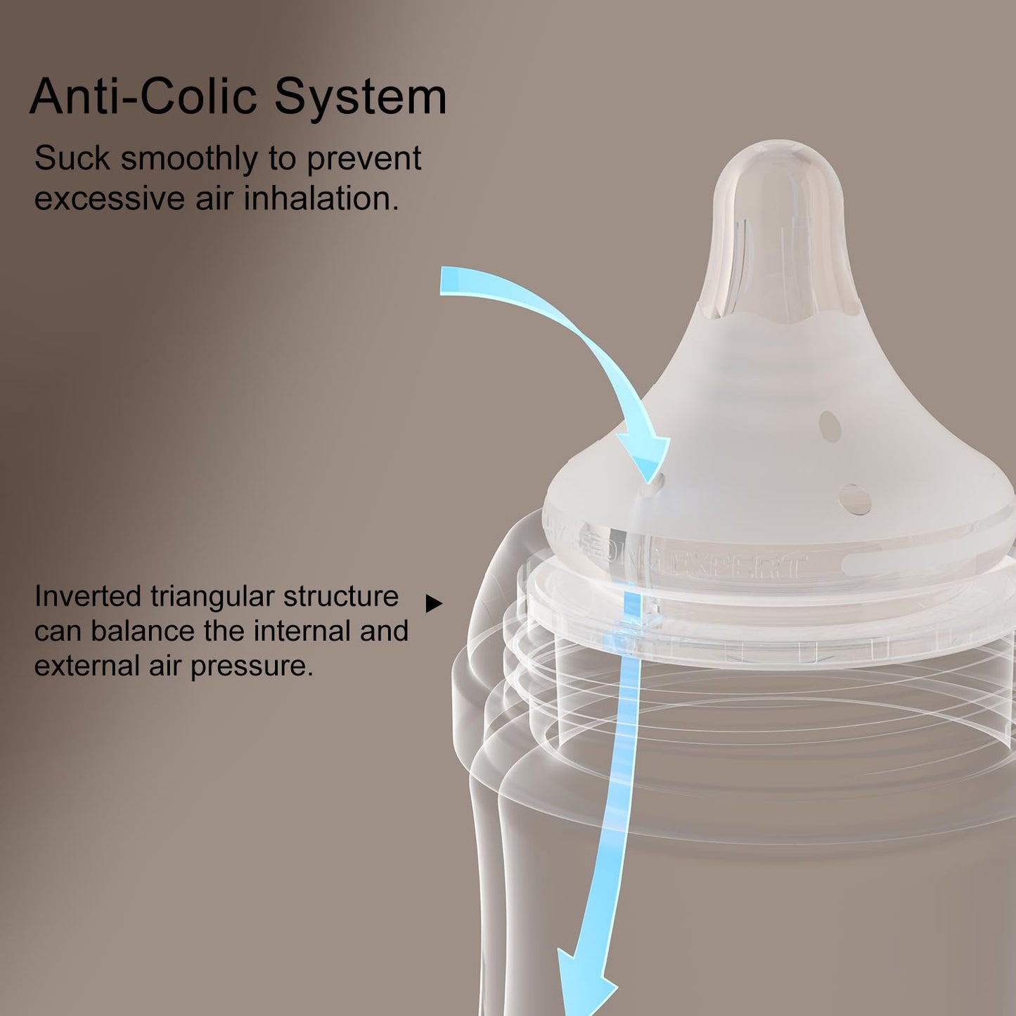 Glass Nurturing Baby Bottle Gentle & Extra Slow Flow, Newborn Breastfeeding Bottle with Anti Colic Nipple for 0 Months Babies, Includes SS Nipples(3Oz, 2 Packs)