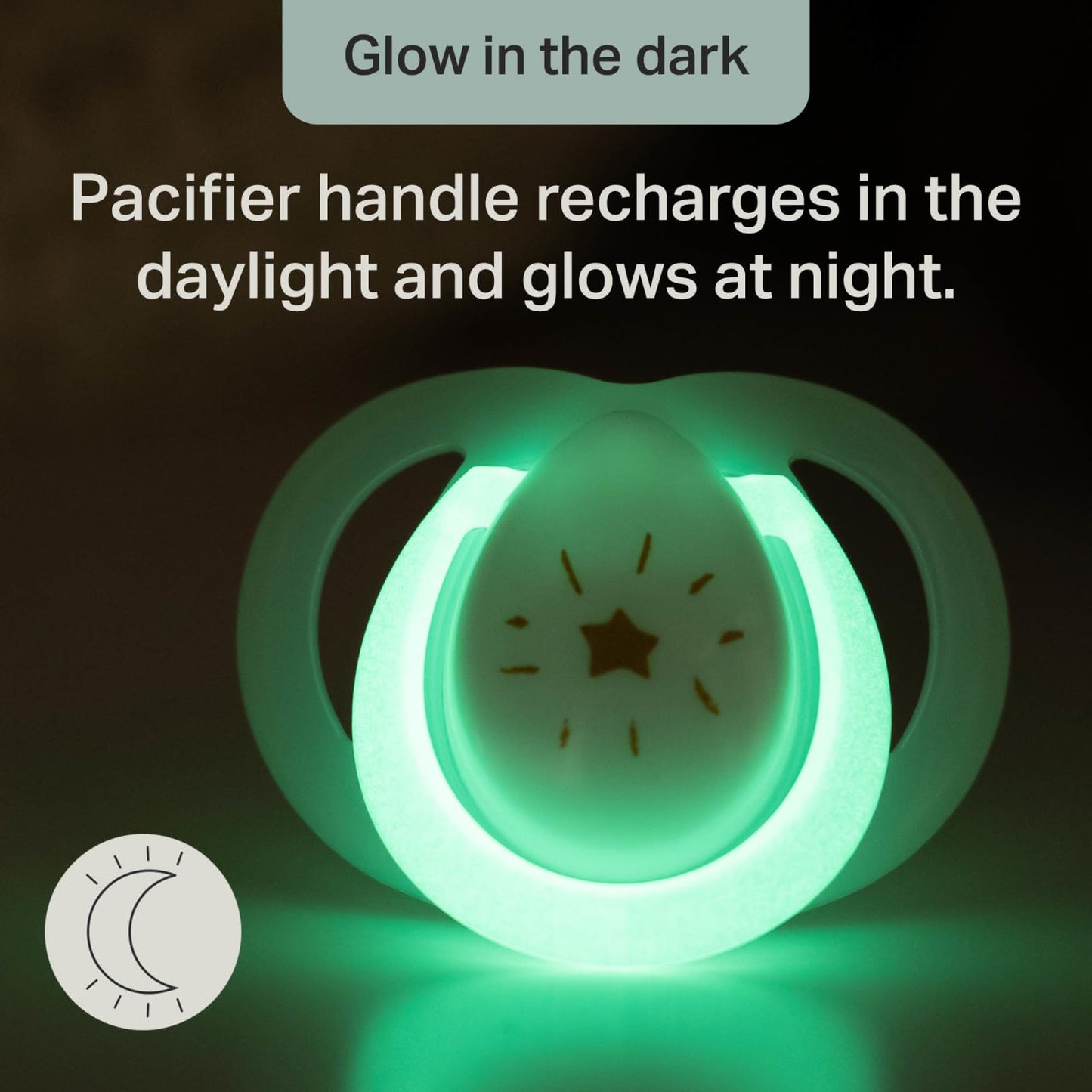 Tommee Tippee Night Time Pacifier, 6-18 Months, BPA-Free Binkies, Glow in The Dark Technology