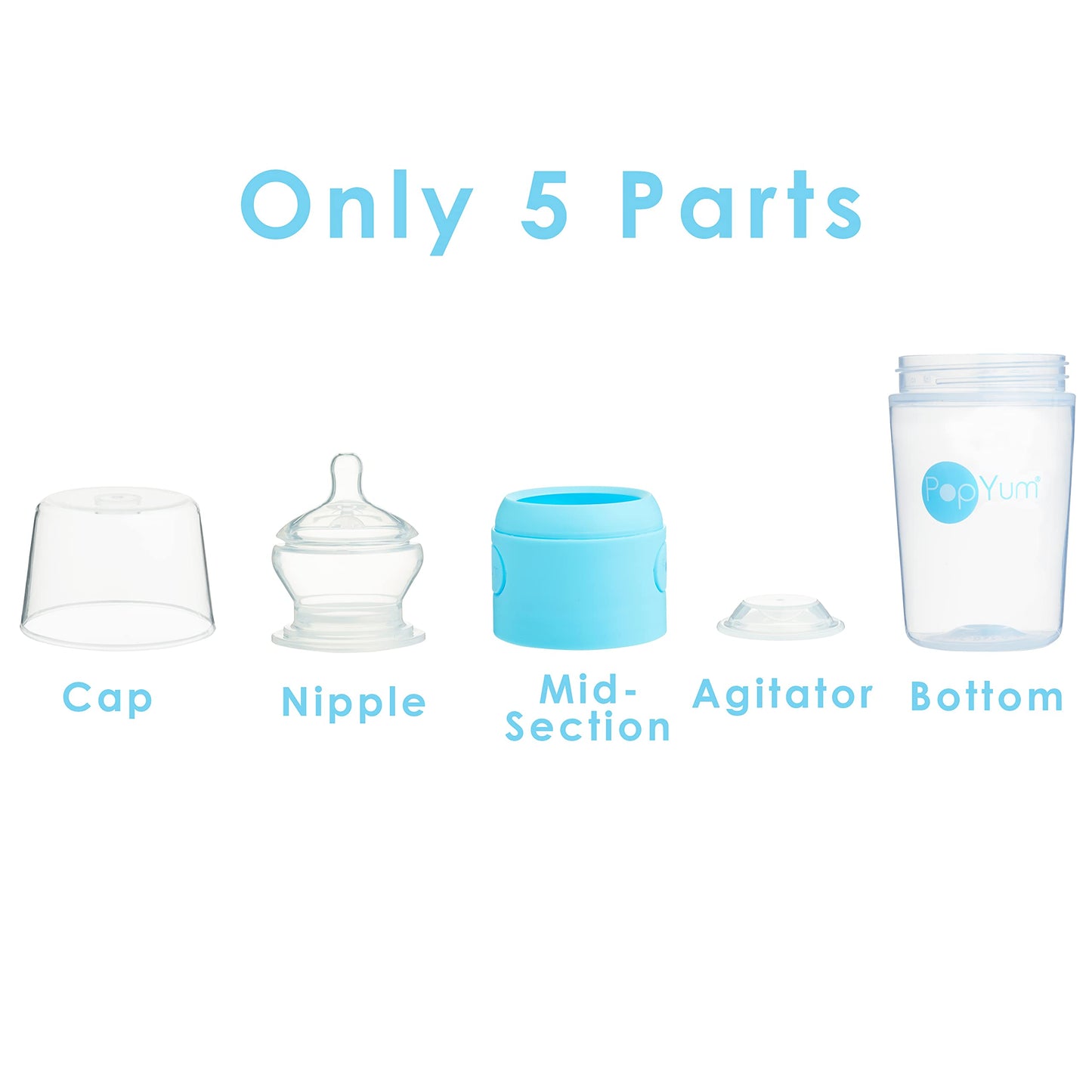 PopYum Orange Formula Making Baby Bottle Starter Set, 4-Pack