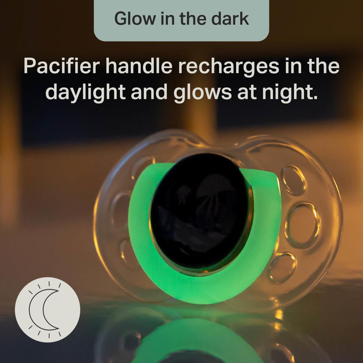 Tommee Tippee Night Time Pacifier, 6-18 Months, BPA-Free Binkies, Glow in The Dark Technology