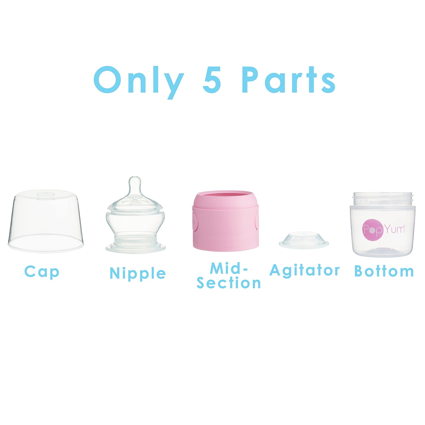PopYum Orange Formula Making Baby Bottle Starter Set, 4-Pack