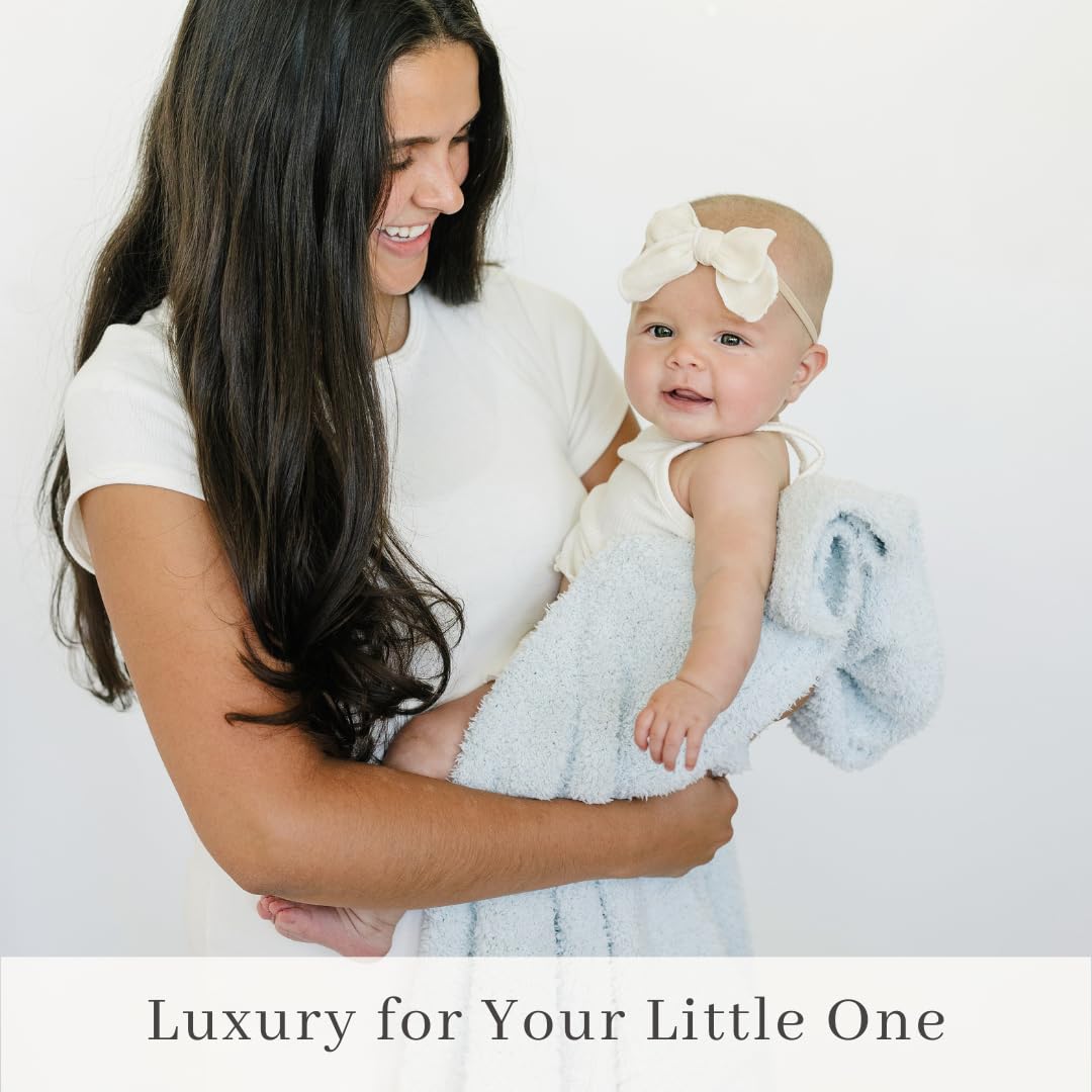SARANONI Bamboni Luxury Baby Blanket | Plush Blanket for Infant Boys & Girls | Receiving Blanket 30” x 40” | Gray